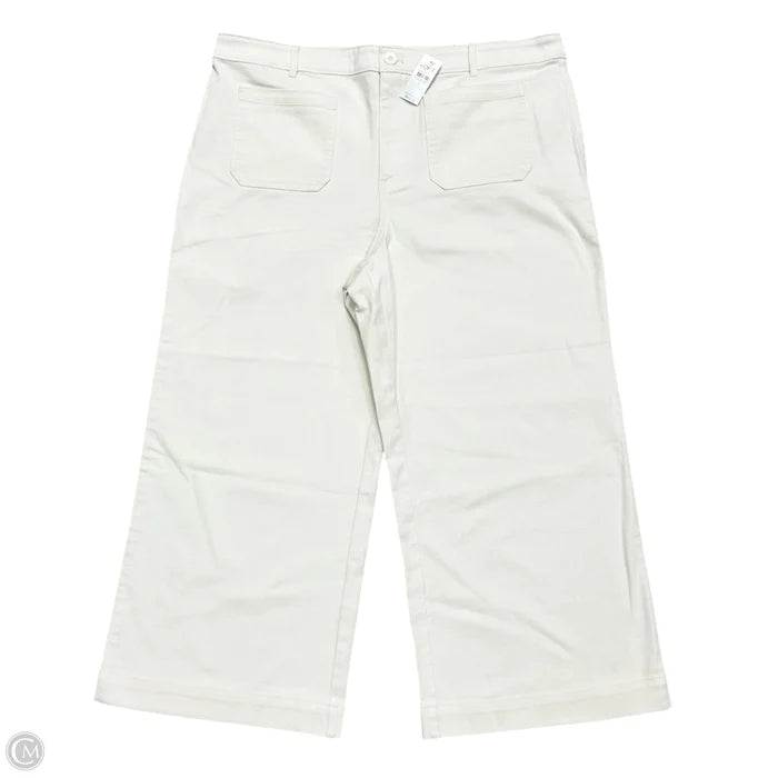 Jeans Wide Leg By Loft In Cream Denim, Size: 18