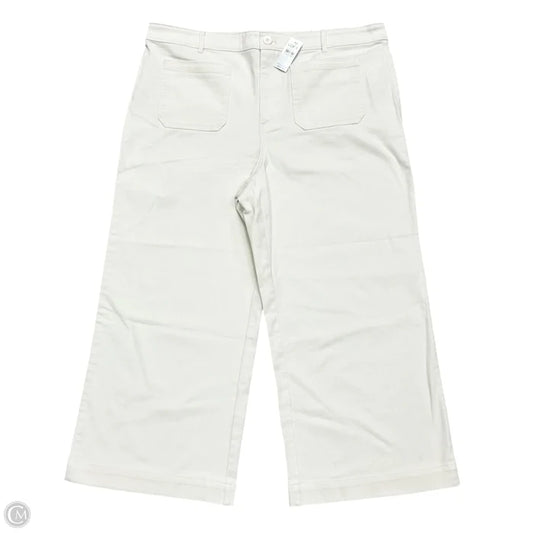 Jeans Wide Leg By Loft In Cream Denim, Size: 18