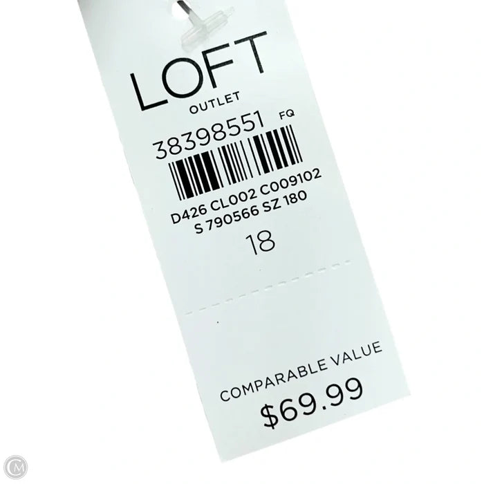 Jeans Wide Leg By Loft In Cream Denim, Size: 18