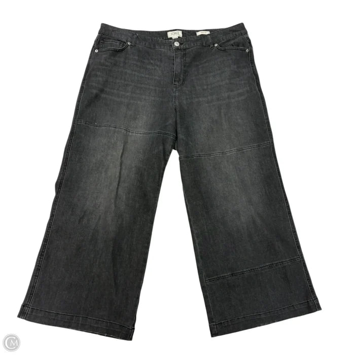 Jeans Wide Leg By Logo In Grey Denim, Size: 18