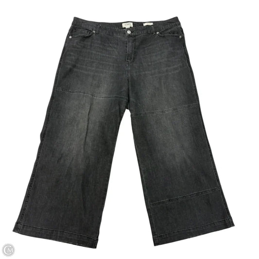 Jeans Wide Leg By Logo In Grey Denim, Size: 18