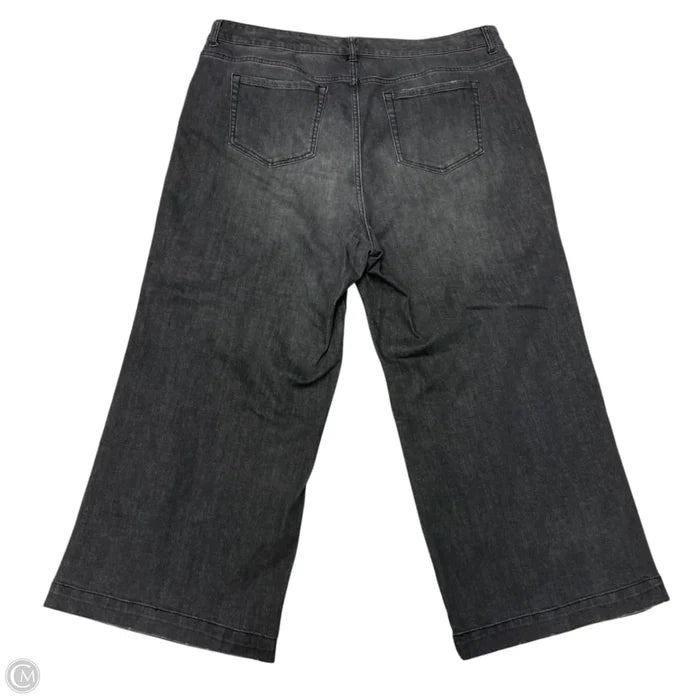 Jeans Wide Leg By Logo In Grey Denim, Size: 18
