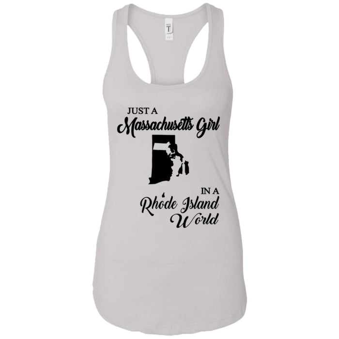 Just A Massachusetts Girl In A Rhode Island World T-shirt - T-shirt Teezalo