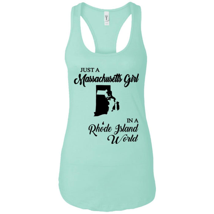 Just A Massachusetts Girl In A Rhode Island World T-shirt - T-shirt Teezalo