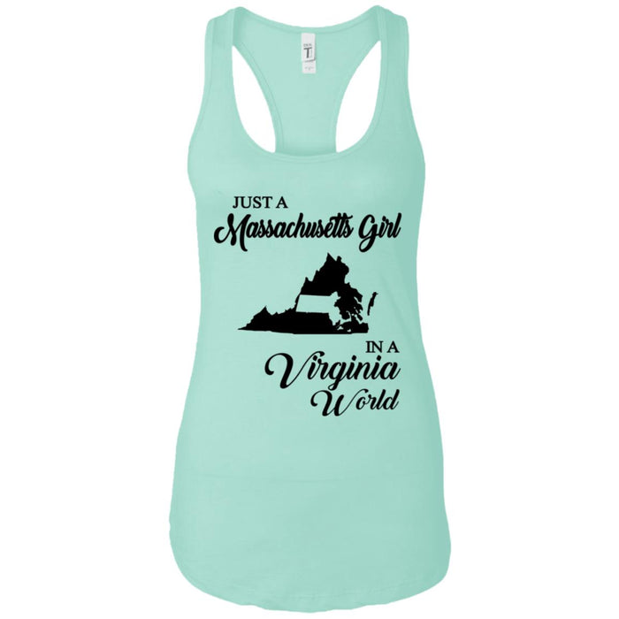 Just A Massachusetts Girl In A Virginia  World T-shirt - T-shirt Teezalo