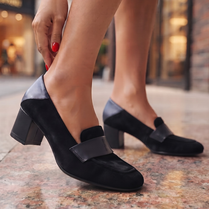 Kensington Suede Block Heel Loafer