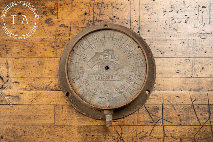 Late 1800s 8" Steam Pressure Gauge