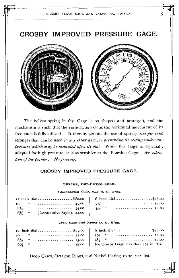 Late 1800s 8" Steam Pressure Gauge