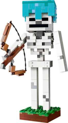 Toy skeleton figure with a blue hat and a weapon on a transparent background