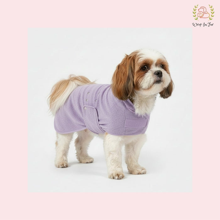 Lilac Dog Bathrobe – Ultra-Soft Quick-Dry Pet Towel Coat
