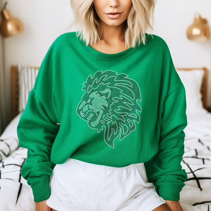Lion Head Mascot RHINESTONE TRANSFER