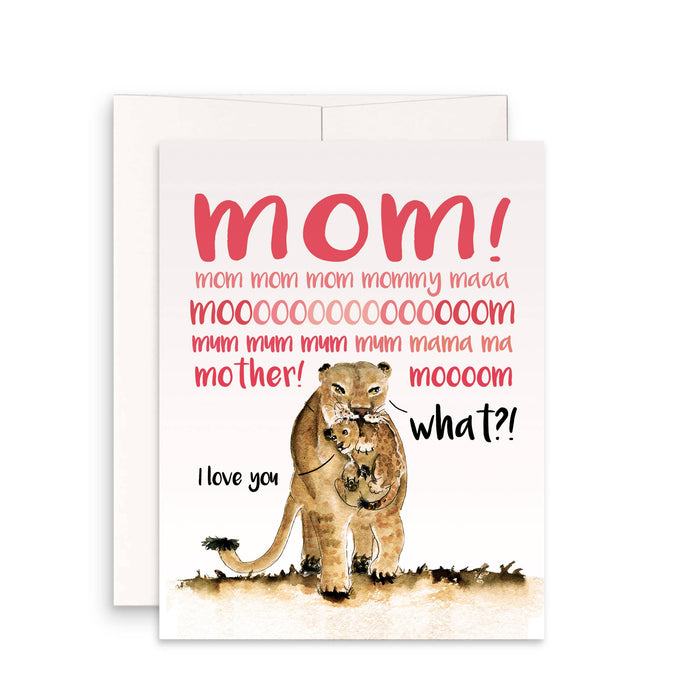 Lion Mom And Baby Cub - Funny Mother's Day Card