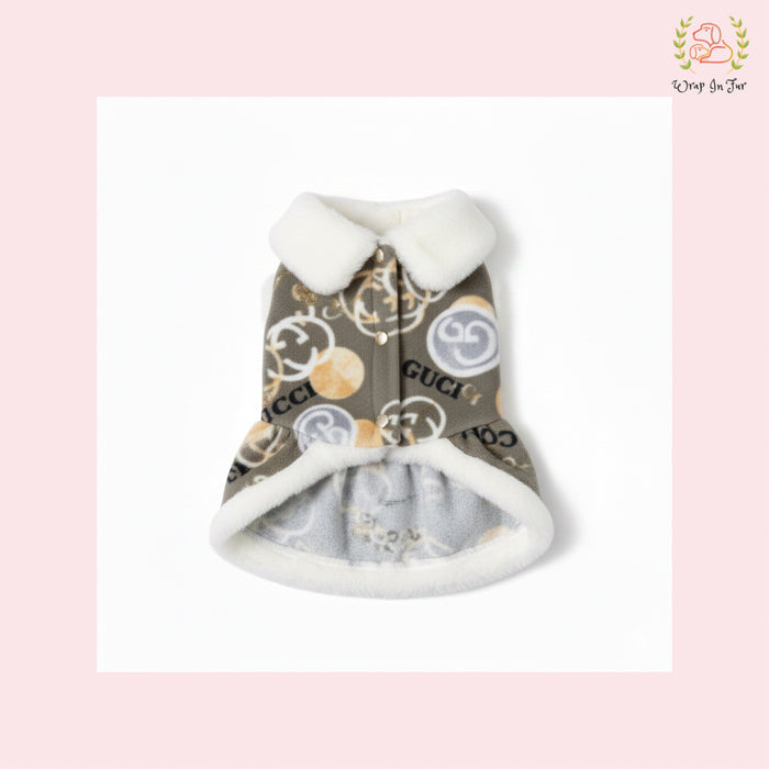 Luxury Fur-Collar Dog Winter Coat – Cozy Warm Winter Outfit
