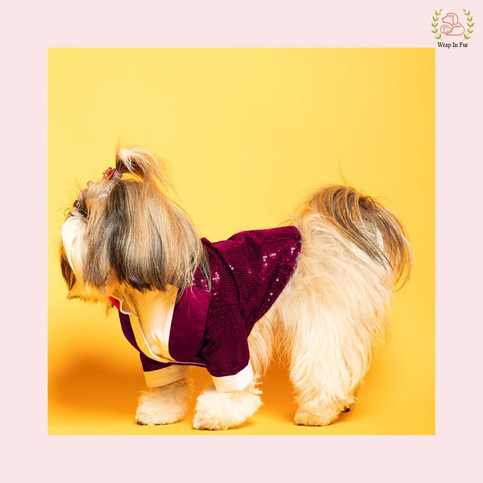 Luxury Wine Velvet Dog Tuxedo Vest - Formal Wedding Suit