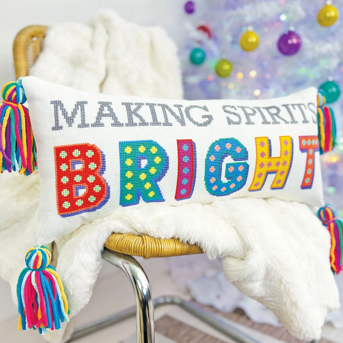 Making Spirits Bright Cross Stitch Pattern-Stitched Modern