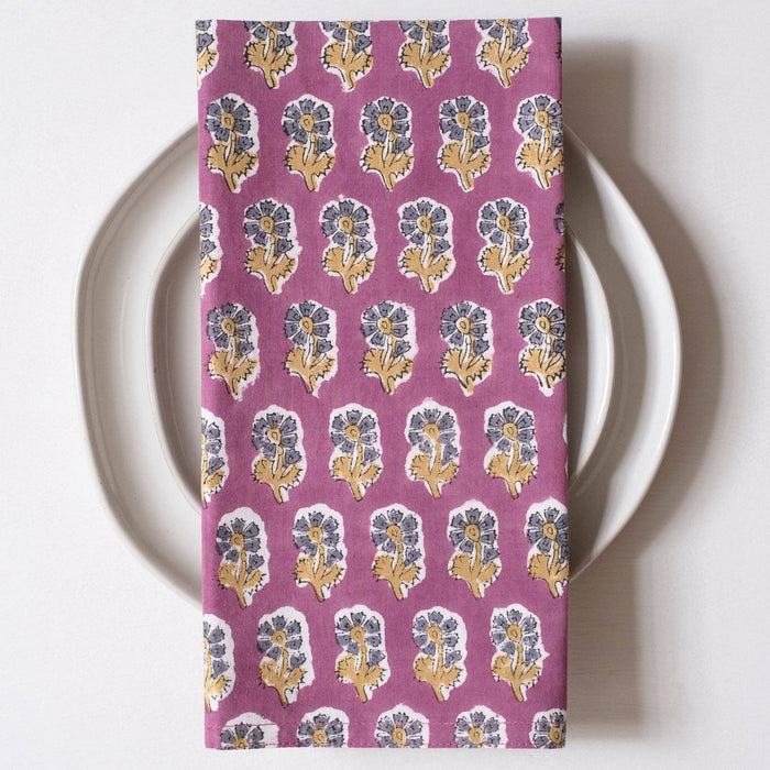 Malin Jewel Block Printed Napkins - set of 4