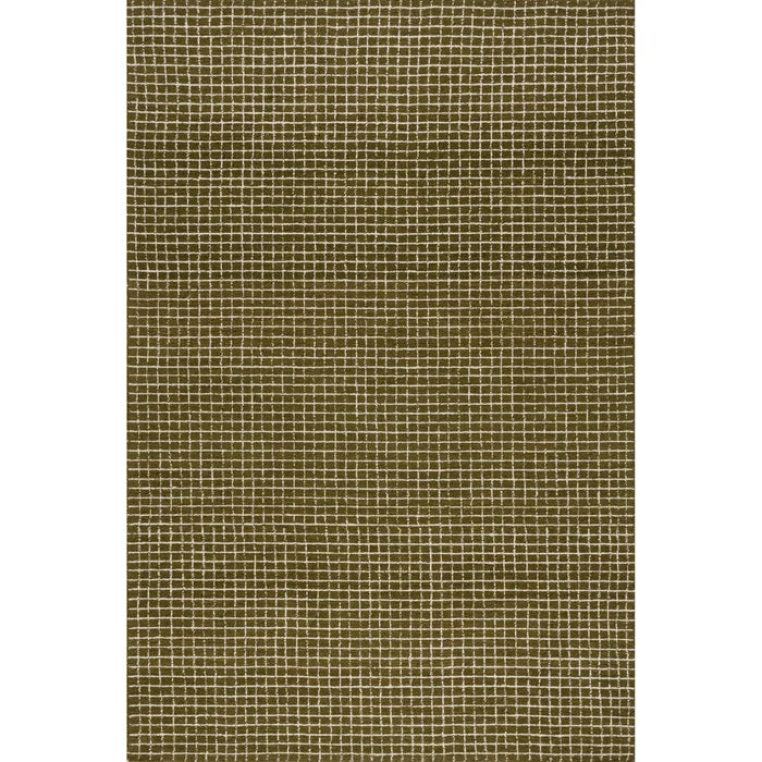 Melrose Checked Wool Area Rug (Moss)