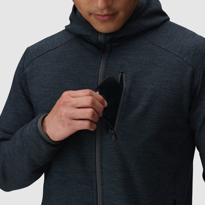 Storm Heather | B10 :: Exterior Chest Pocket / Quickly access your phone, snacks, and other stored valuables in this quick-zip pocket.