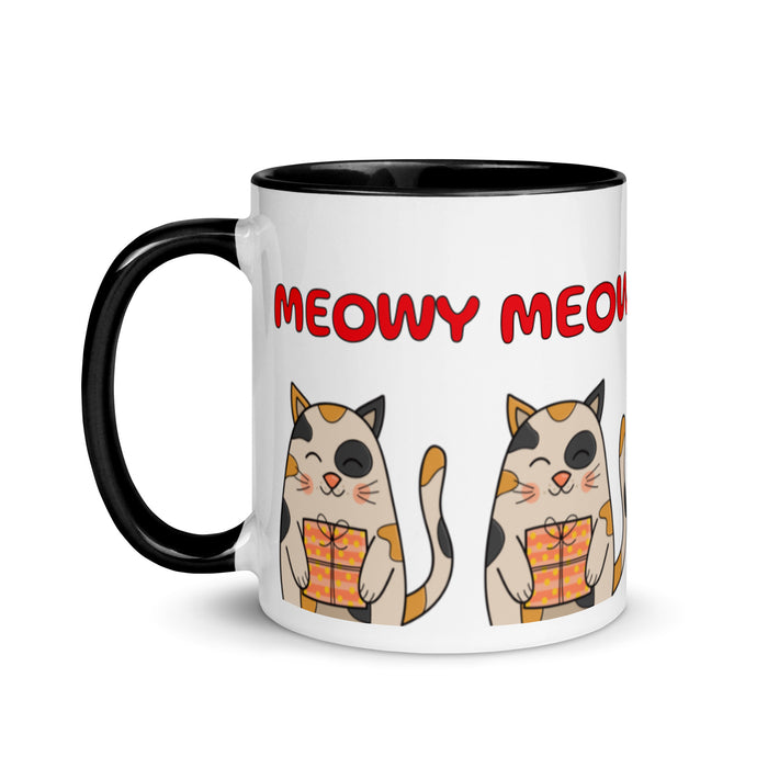 Meowy Meowy Christmas Mug with Color Inside - Bloom Seventy Seven