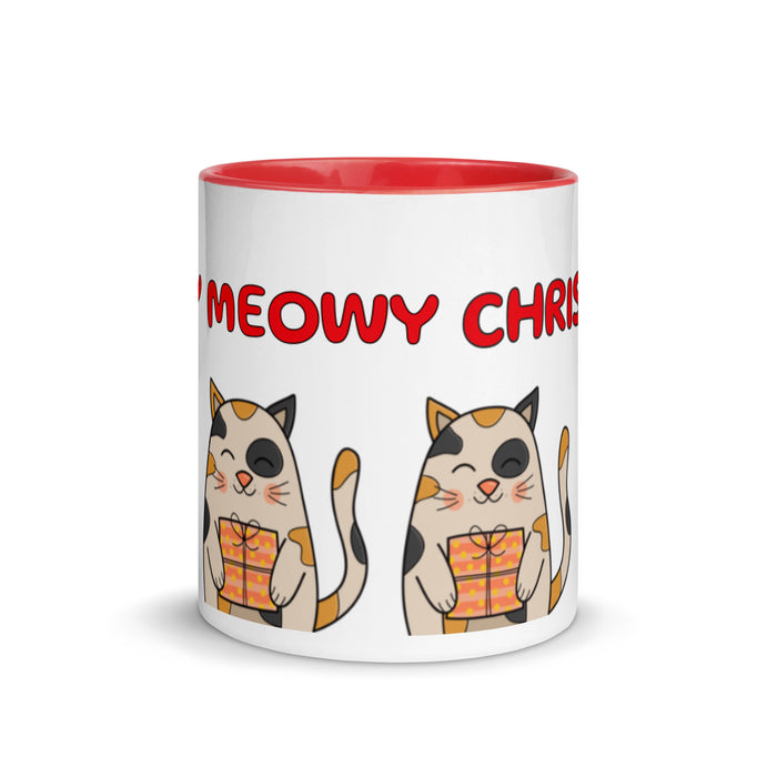 Meowy Meowy Christmas Mug with Color Inside - Bloom Seventy Seven