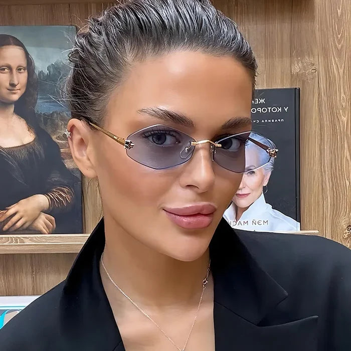 Metal Frame Vintage Rhombus Glasses