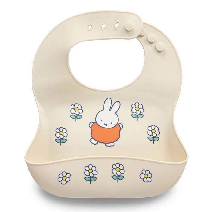 Miffy Flower Fields Silicone Bib - Eggshell