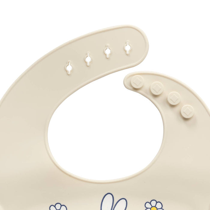 Miffy Flower Fields Silicone Bib - Eggshell