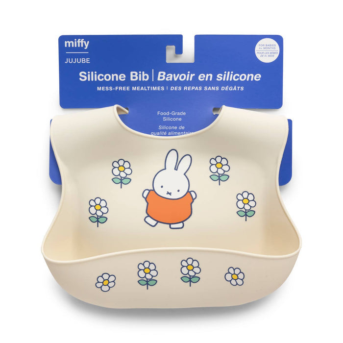 Miffy Flower Fields Silicone Bib - Eggshell