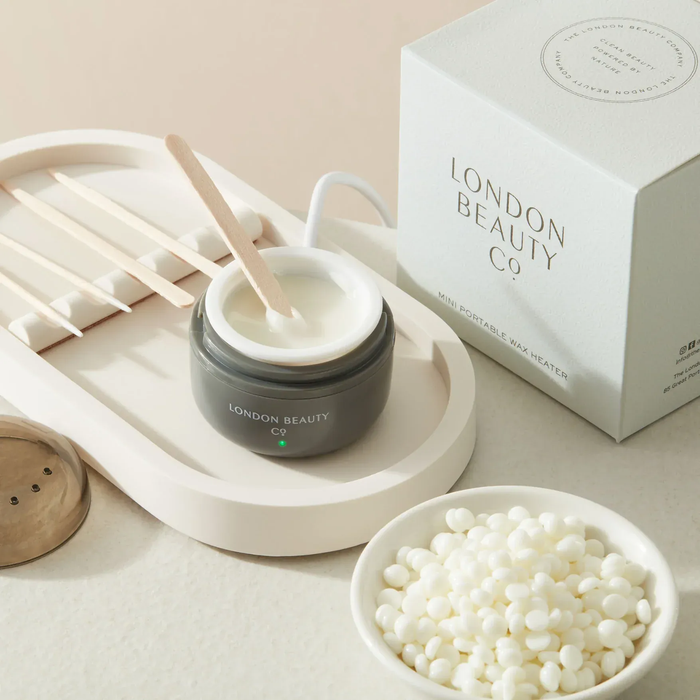 micro waxing heater on a natural tray