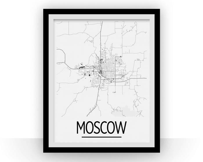 Moscow ID Map Poster - Idaho Map Print - Art Deco Series