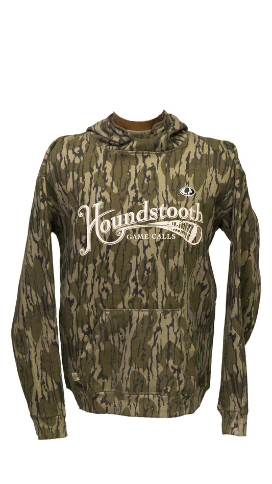 A camouflage hoodie with the 'Houndstooth' brand logo in white text on the front.