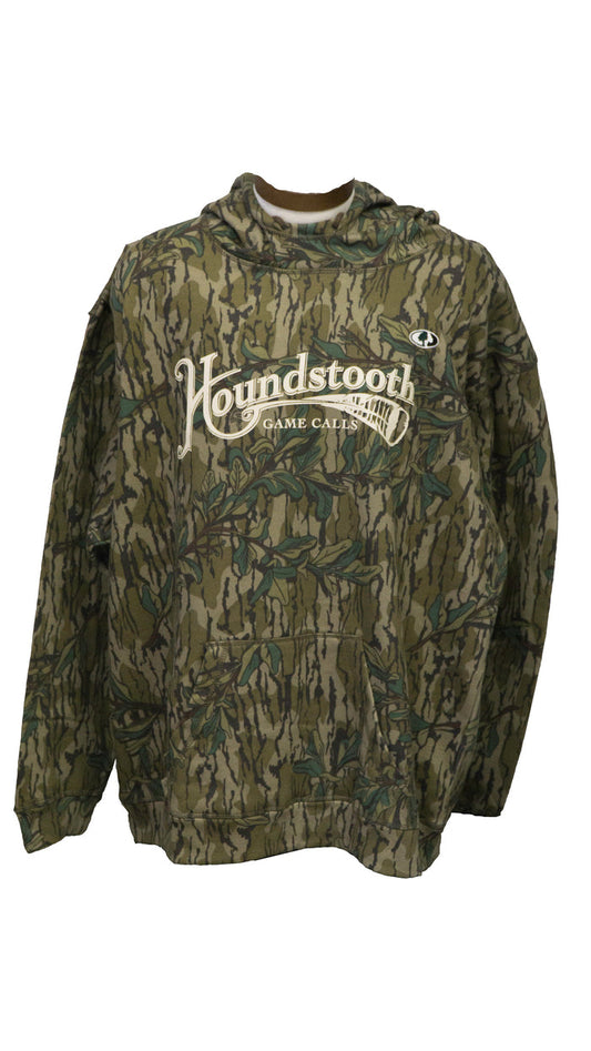 A camouflage hoodie with the 'Houndstooth' brand logo printed in white on the front.