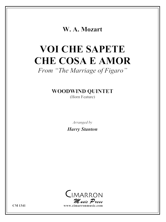 Mozart - Voi che sapete che cosa e amor - Woodwind Quintet