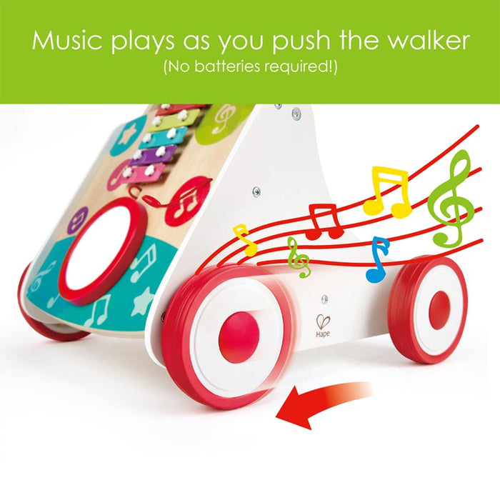 My First Musical Walker rolling with musical notes playing from the front wheel.