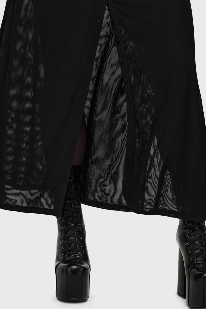 Noir Ruin Mesh Maxi Dress