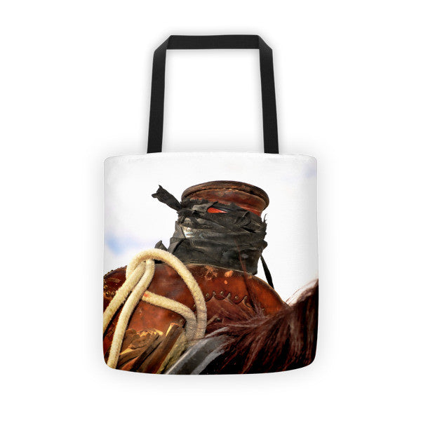 Open Range Roping Saddle Tote bag