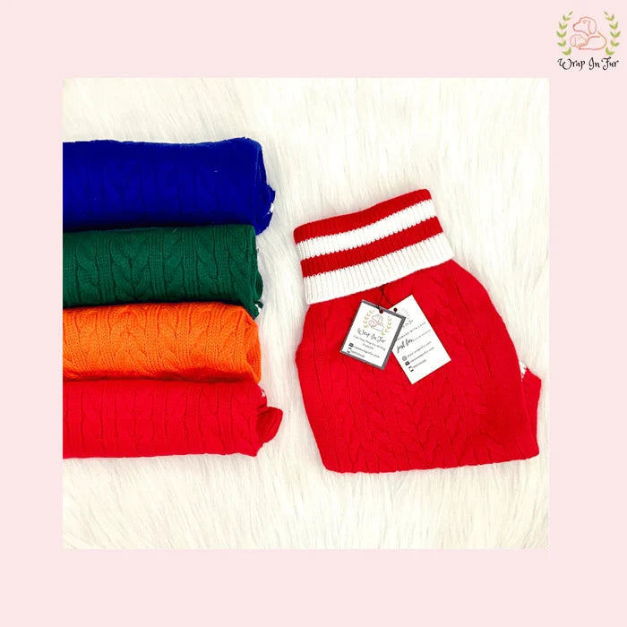 Orange Glow Dog Sweater – Warm & Cozy Solid Knit