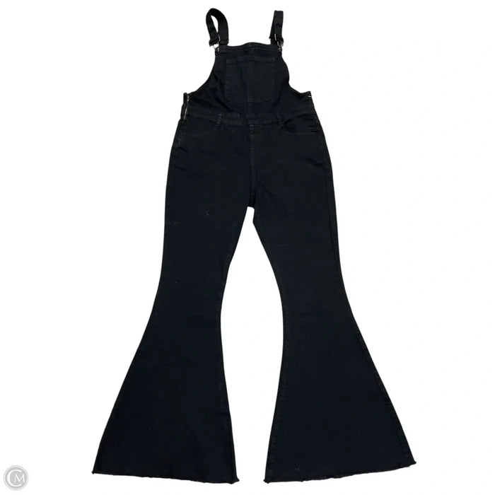 Overalls By Pink Lily In Black Denim, Size: L