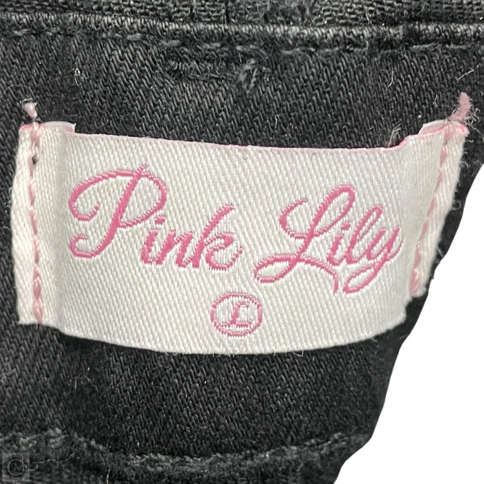Overalls By Pink Lily In Black Denim, Size: L
