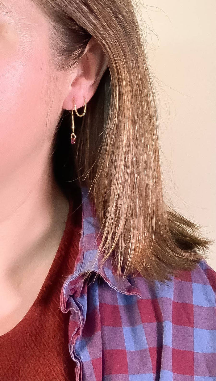 Oxblood Glass Teardrop Threaders
