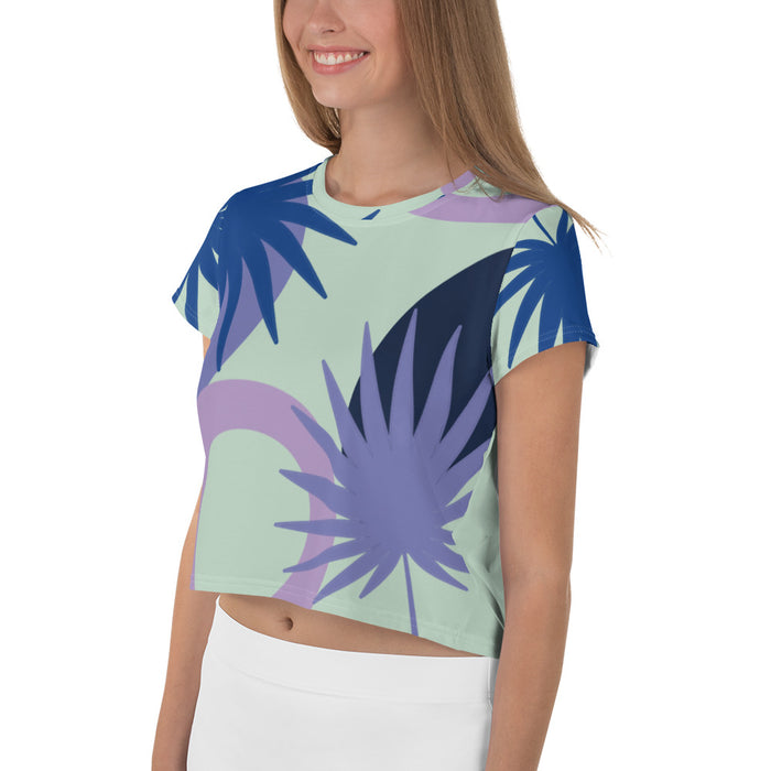 Palm Print Crop Tee