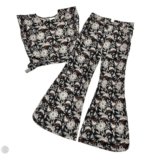 Pants Set 2pc By Llani In Grey & Brown, Size: L