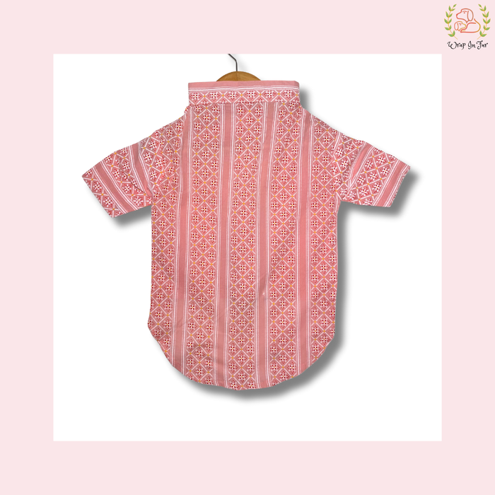 Peach Gota Patti Dog Kurta - Elegant Indian Dog Ethnic Wear Dress