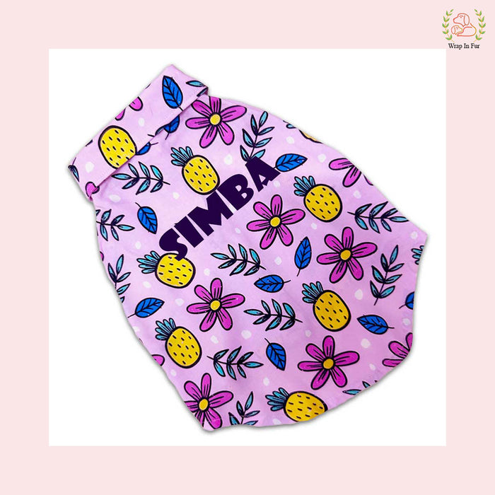 Personalise Purple Bouquet Dog Shirt
