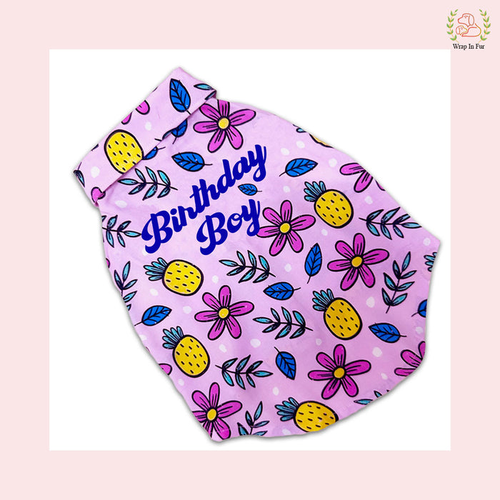 Personalise Purple Bouquet Dog Shirt