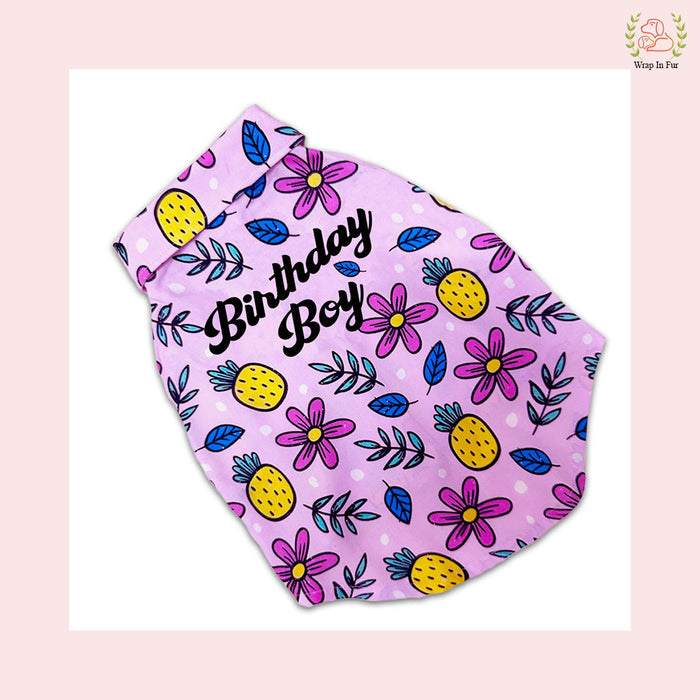 Personalise Purple Bouquet Dog Shirt