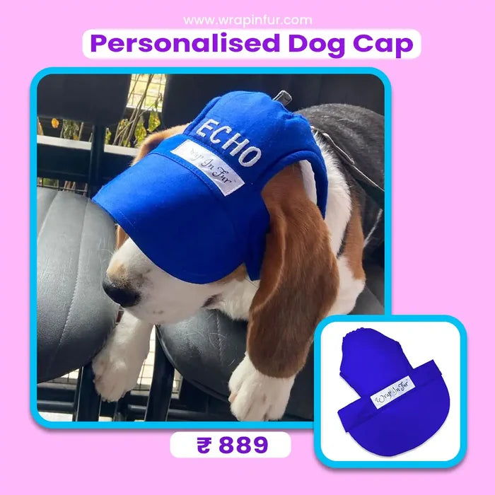 Personalised Blue Dog Cap