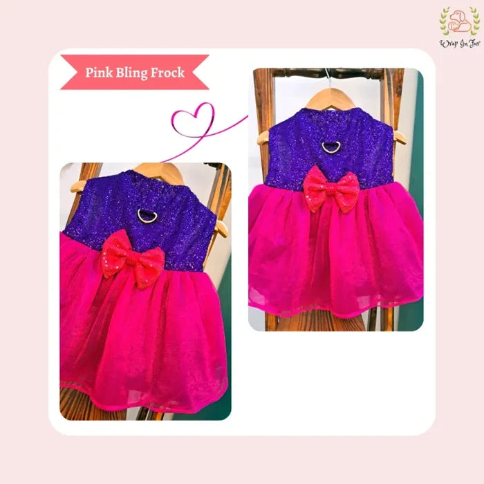 Pink Bling Wedding Frock – Luxury Dog Bride Dress Outfit