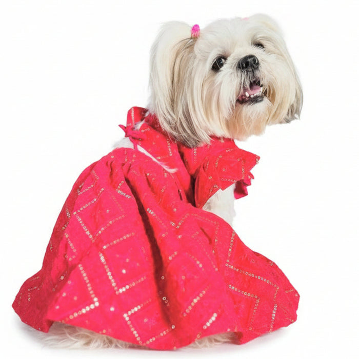 Pink Bridal Lehenga Choli Dog Dress – Wedding Outfit for Dogs
