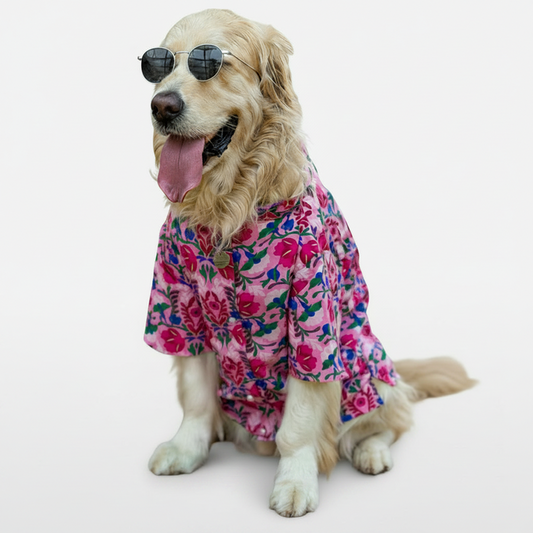 Pink Floral Dog Kurta